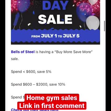 Home Gym Equipment 4th of July Sales