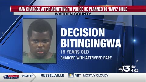 Bitingingwa 19 is charged in KY with attempted rape of a 3 YEAR OLD