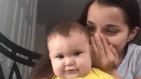 Smile baby with mother