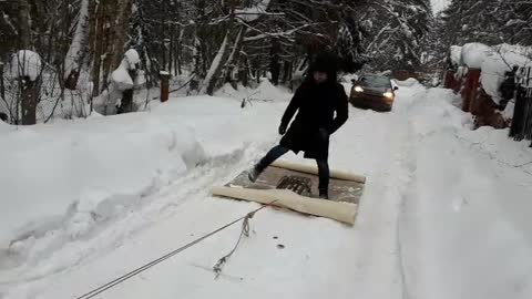 Crazy snow ride