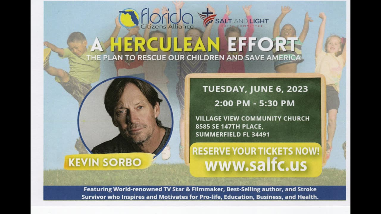Come hear Kevin Sorbo June 6, 2023