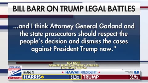 Bill Barr says Trump's federal, state legal cases 'not going to go forward' after win