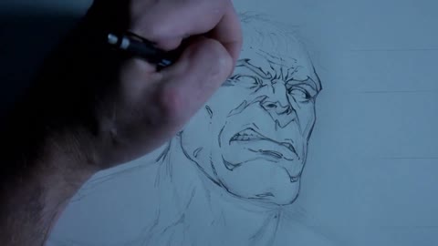 Draw the Hulk's face structure