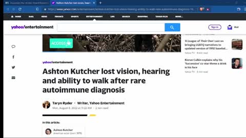 Ashton Kutcher got rear auto immune disorder