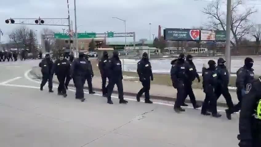 Riot Police SWAT Team Deployed Against Ambassador Bridge Protestors