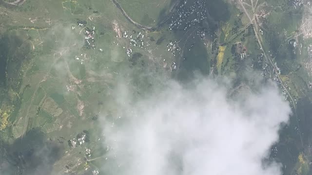 Ethiopian airlines flight top view of Addis Ababa