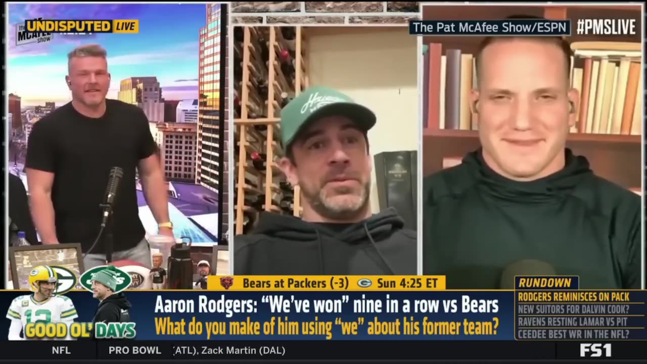 UNDISPUTED Skip Bayless reacts Aaron Rodgers We've won nine in a row vs Bears