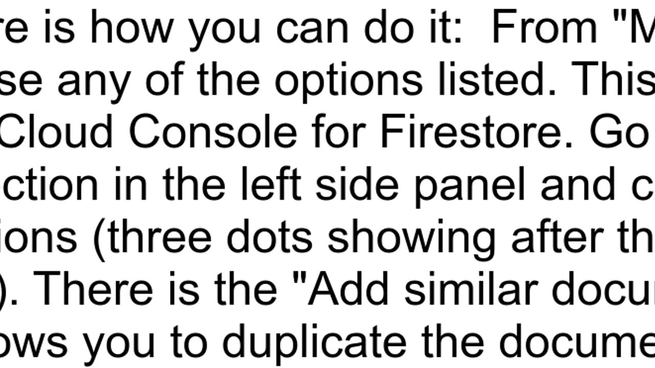 Duplicate object Firestore console