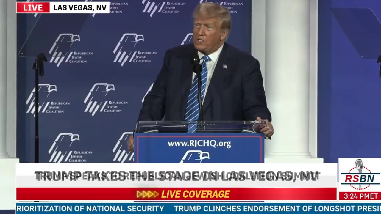 Trump at Jewish Coalition summit: "We don't want to be like Europe, with Jihads on every corner."