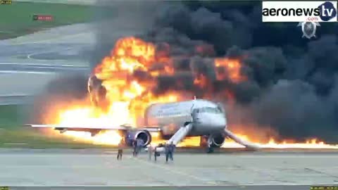 Ukraine Airlines flight Burning on Runway