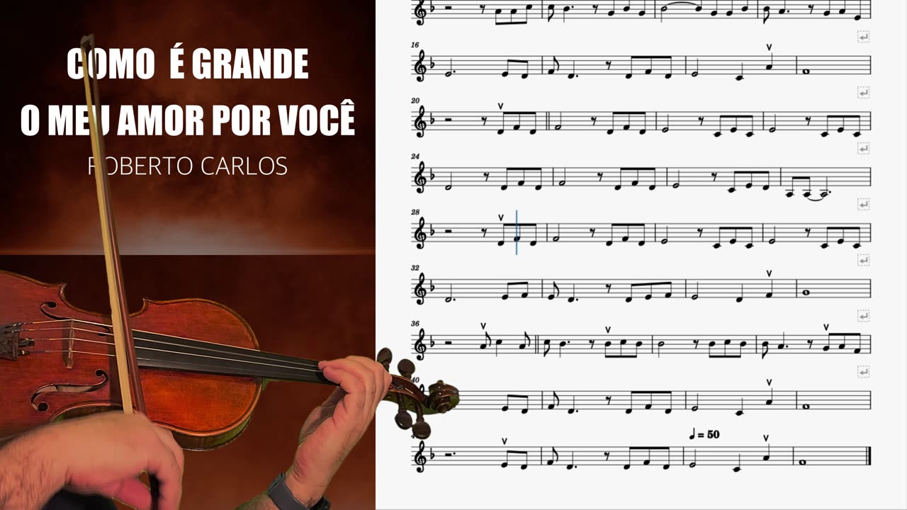 COMO É GRANDE O MEU AMOR POR VOCÊ - FREE VIOLIN - EASY PLAY ALONG