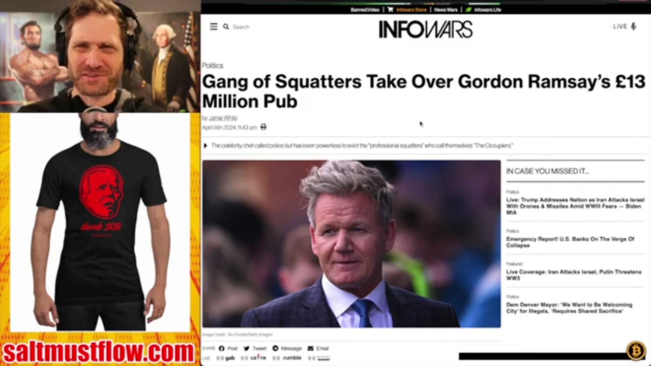 Lefty Scumbag Gordon Ramsay is Upset Squatters Took his Pub