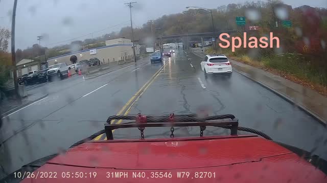 Splashing in the rain...with idiots!