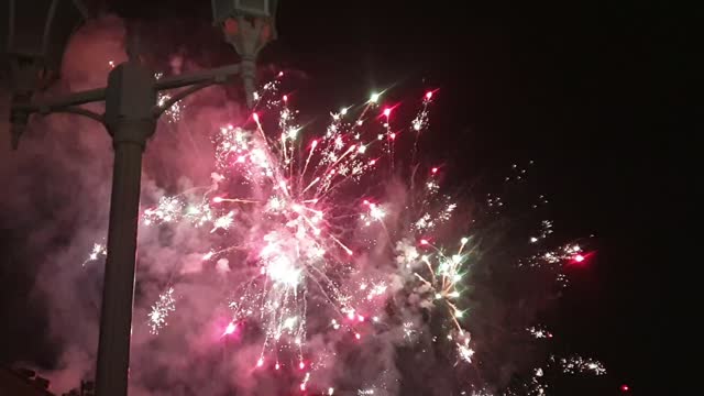 Watching fireworks on a cruise ship in Yeosu, Korea.
