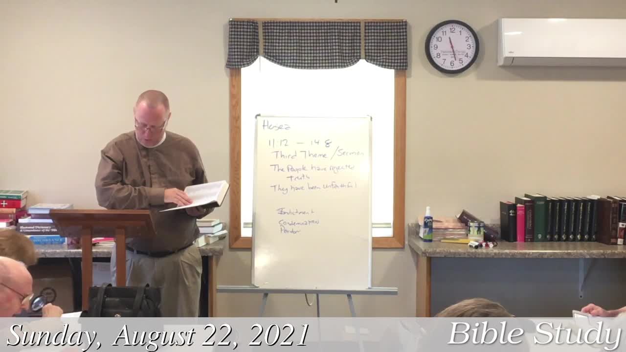 August 22, 2021 Sunday Bible Study: Hosea
