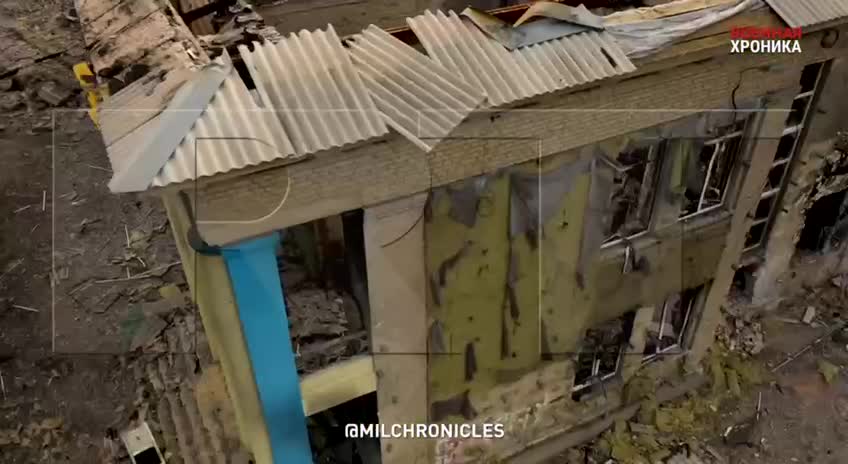 Ukraine War - The city of Volnovakha from a bird's eye view after the destruction