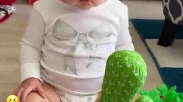 child communicates with cactus