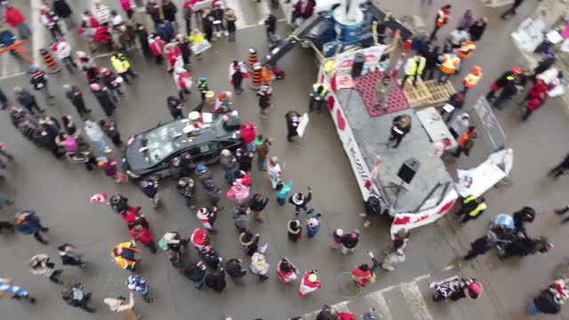 Drone Footage (4K) Trucker Protest Freedom Convoy Canada / Ottawa