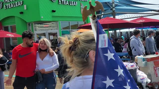 Swarms of People at Santa Monica Pier