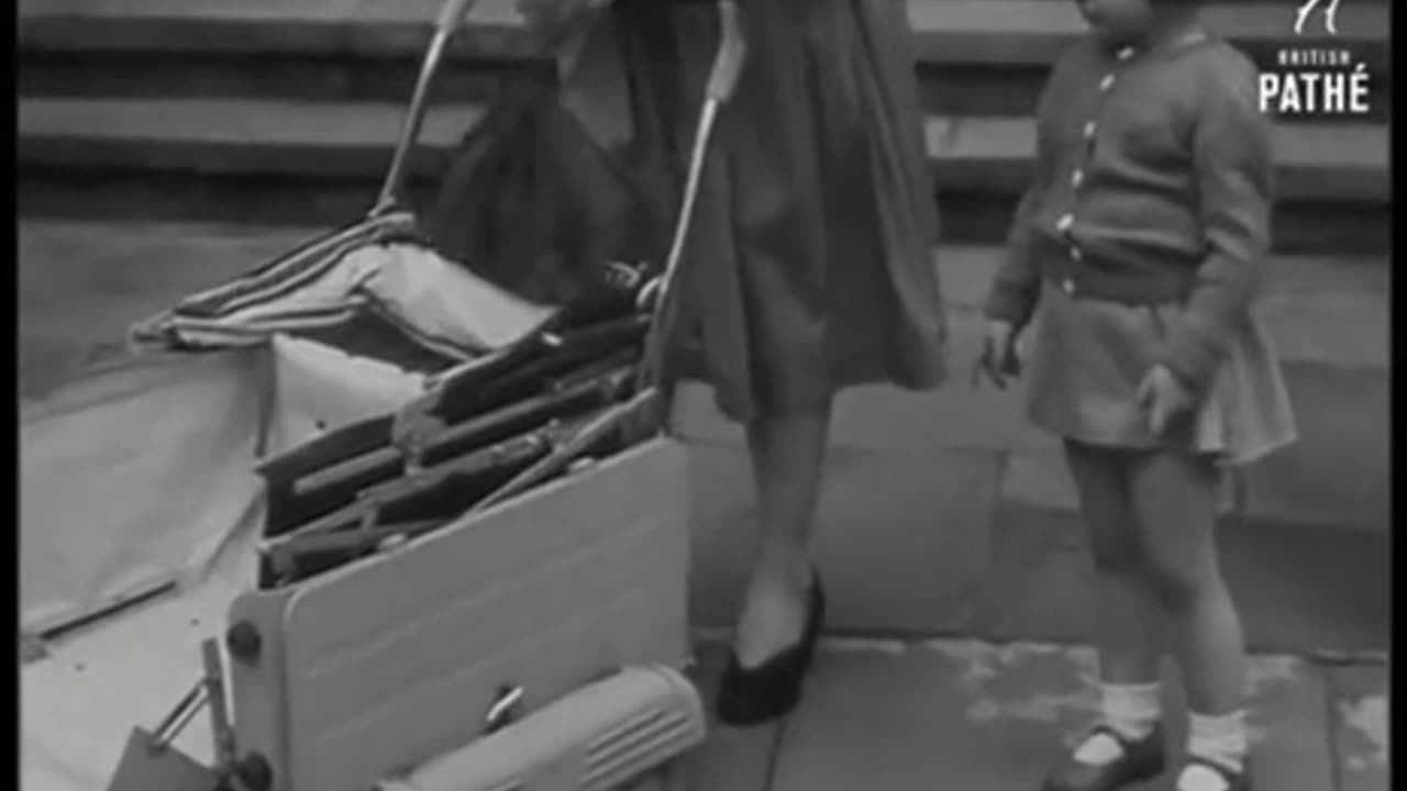 This is a portable carriage for baby or a small child in 1947 WOW