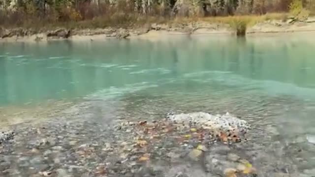 Clear mountain river in Canada