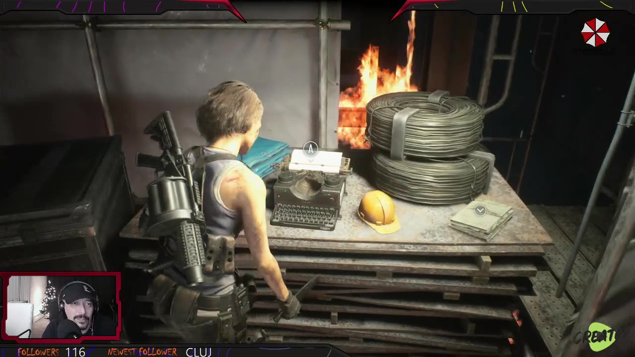 Resident Evil 3 Jill, Nemesis & the flaming Roof