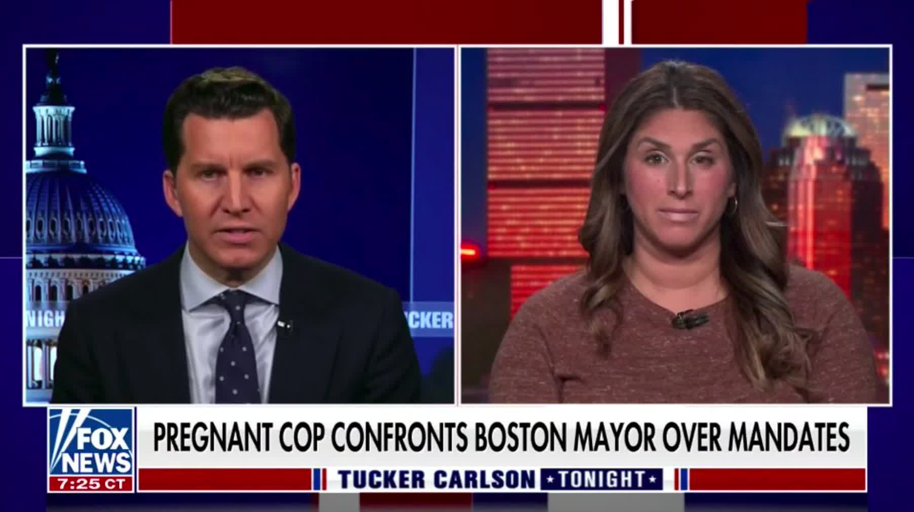 A pregnant police officer challenges Boston's Mayor Wu over vaccine mandates