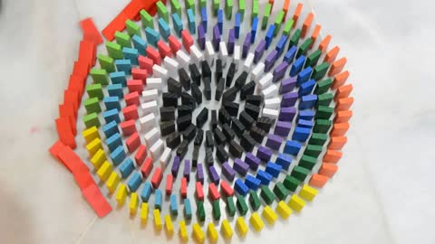 RAINBOW Domino|CIRCULAR DOMINO [Easiest Way to Play/Make/Stack Domino!]