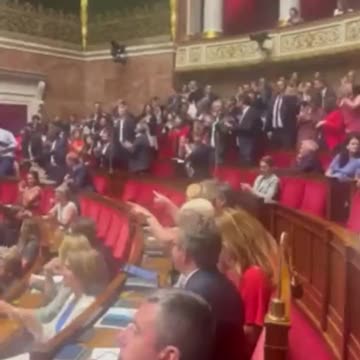 Jubilant scenes tonight in the French parliament as they defeat Macron's "Covid pass"