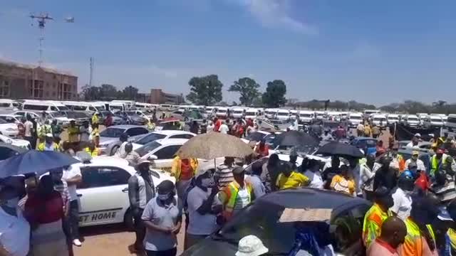 National Taxi Alliance marching to the Department of Transport