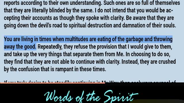 Words of the Spirit. July 11 2022