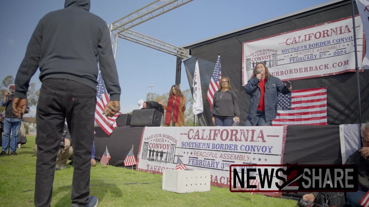 Take Back Our Border convoy rally in San Ysidro, California -