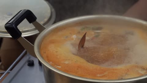 Making ramen at the campsite.