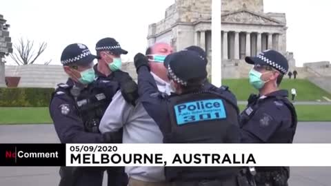 Australia - Man ARRESTED and being FORCED to wear a MASK