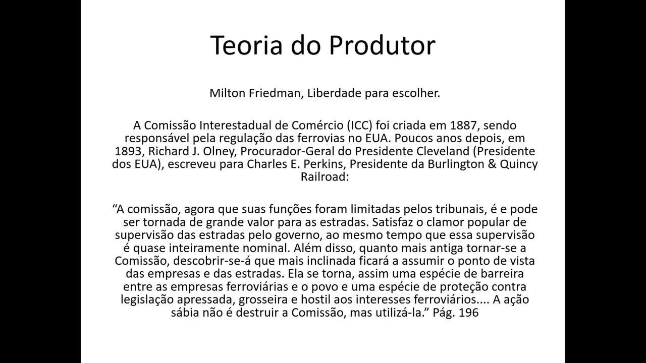 Microeconomia 073 Teoria do Produtor Exemplos de Restrições à Competição Continuação