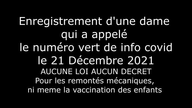 ENREGISTREMENT D'UN APPEL TÉLÉPHONIQUE AU NUMÉRO VERT DE INFOCOVID QUI TOURNE MAL