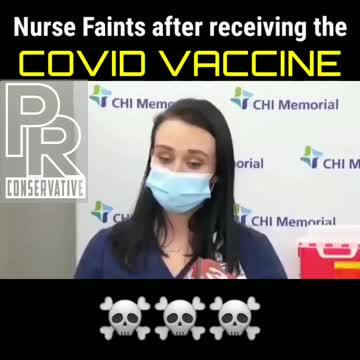 Nurse passes out after taking the Coronavirus Shot