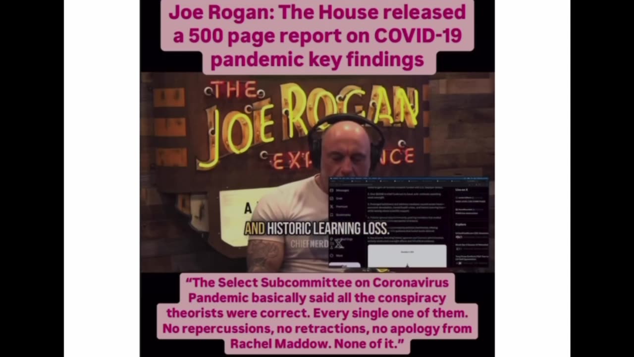 Joe Rogan House released a 500 page about Covid 19 finding