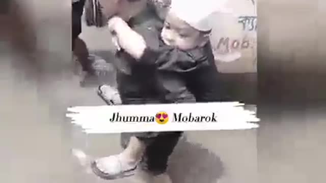 The younger brother is going to the mosque on the shoulder of the elder brother !!