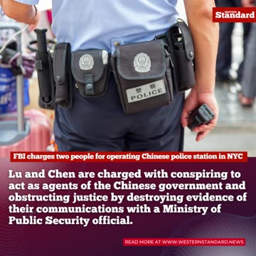 FBI charges two people for operating Chinese police station in New York City