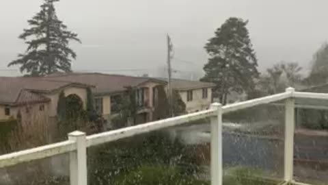 Hail and high winds in Kirkland, Washington