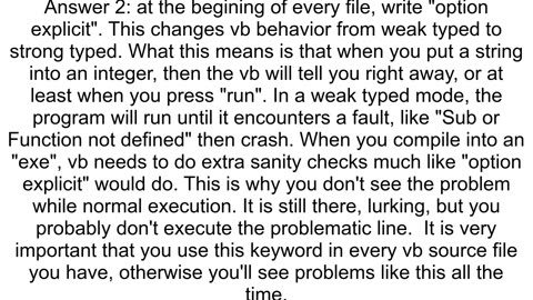 Compiler error only when using 39Make EXE39 not when running in IDE