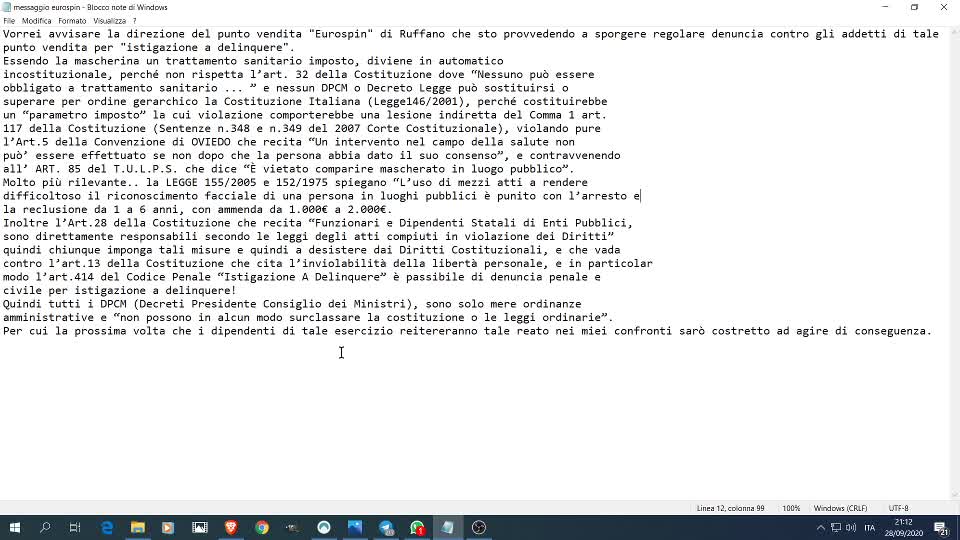 Le scuse (da me accettate) da Eurospin
