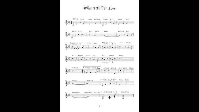 Classic adapted Jazz standard " When I Fall In Love " re-harmonized