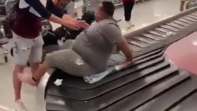 Fat guy falling down hard lol