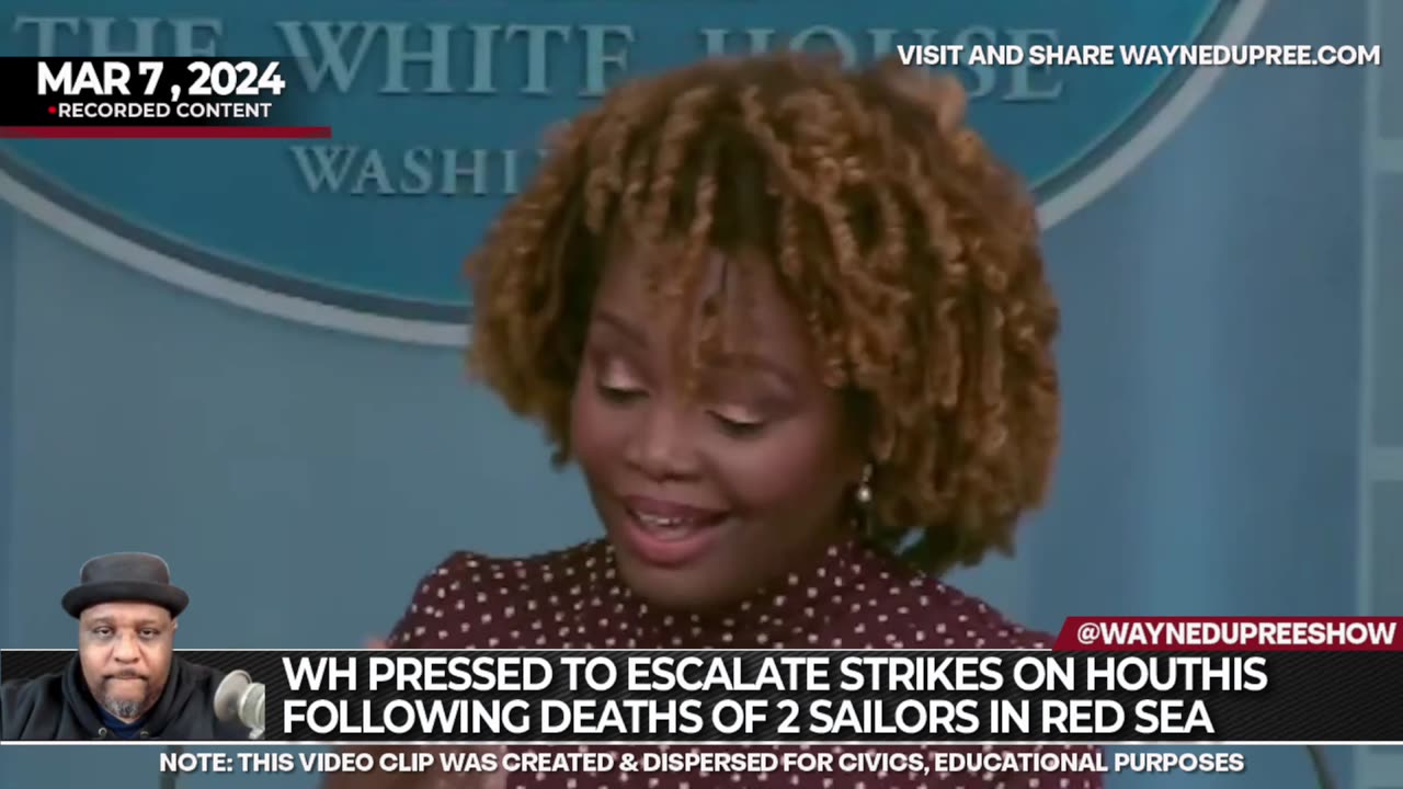 Karine Jean-Pierre Confronts Houthi Attacks in Red Sea: White House Briefing Highlights