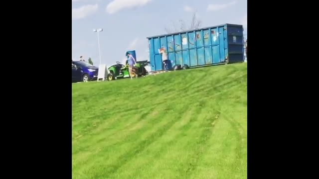 Exploding Trash Bag Showers Over Teen Showoff
