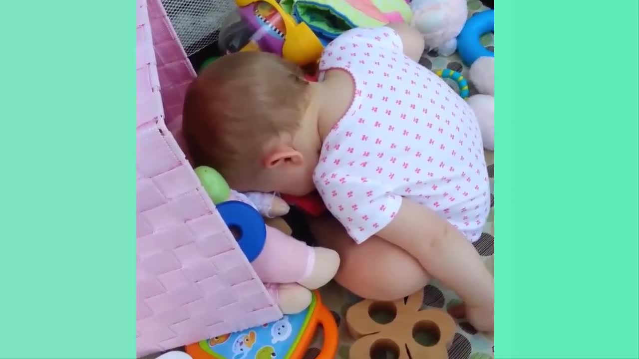 Funny babies video, cute babies sleep anywhere