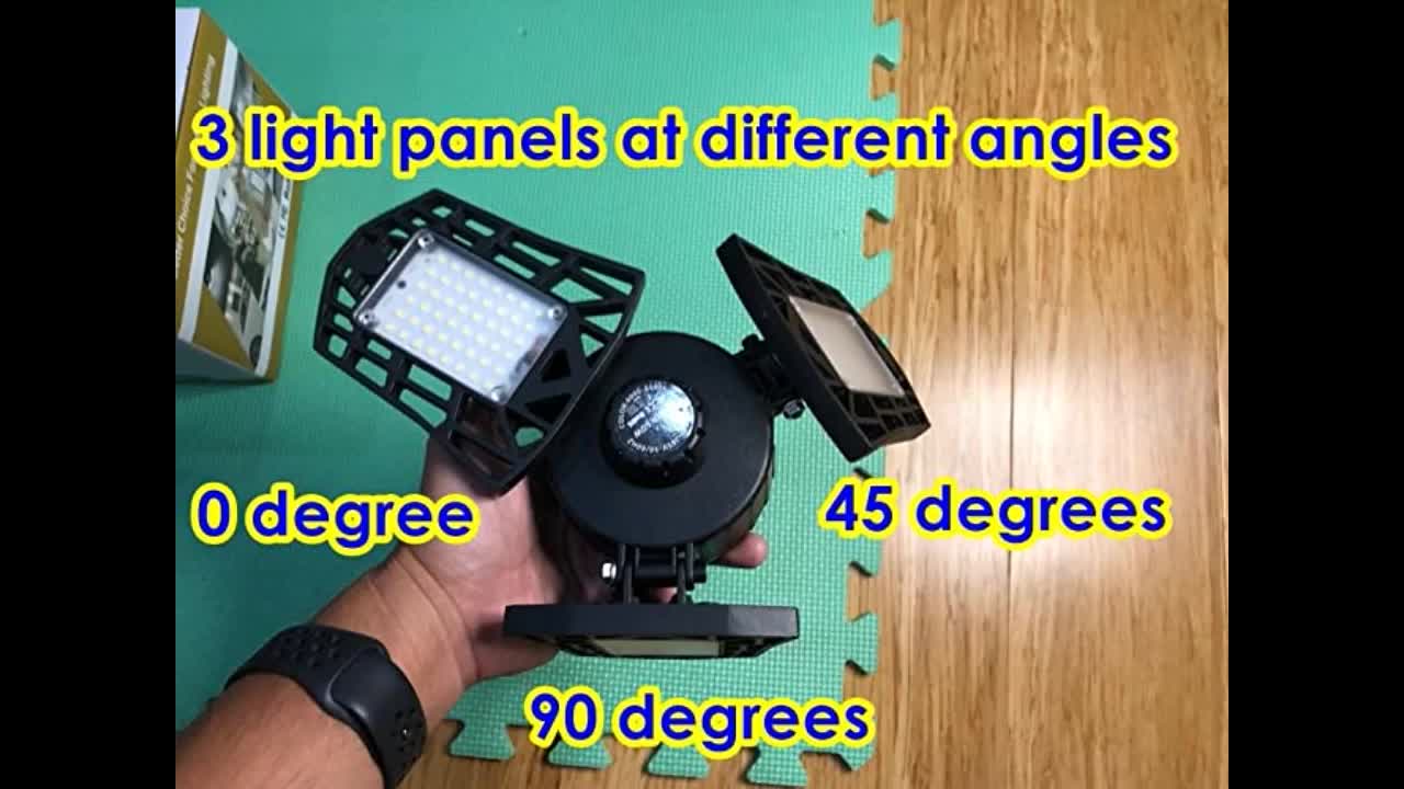 Review: Deformable LED Garage Lights - 12000 Lumen 6500K Daylight 120W, Three Leaf Garage Organ...