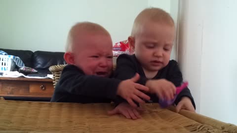 Baby Boy Meets Twins Girls And His Face Says It All